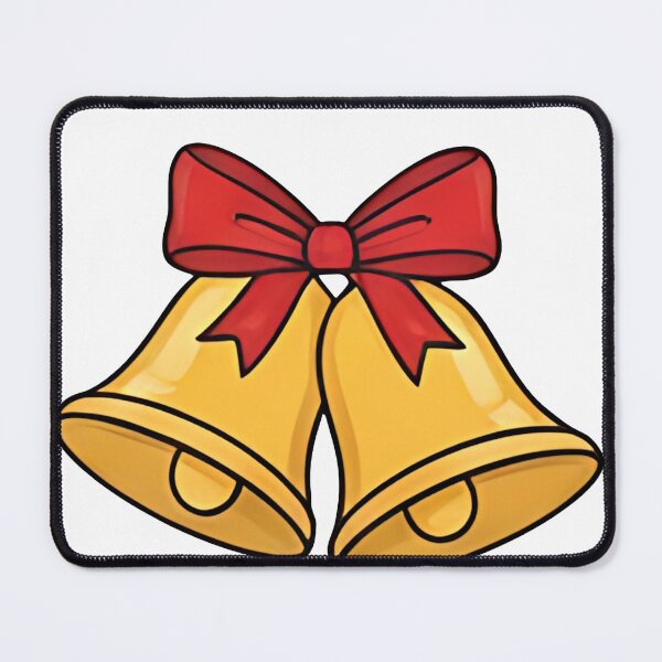 Item preview, Golden Christmas Bells with Red Bow Festive Illustration designed and sold by Biwbiwty.