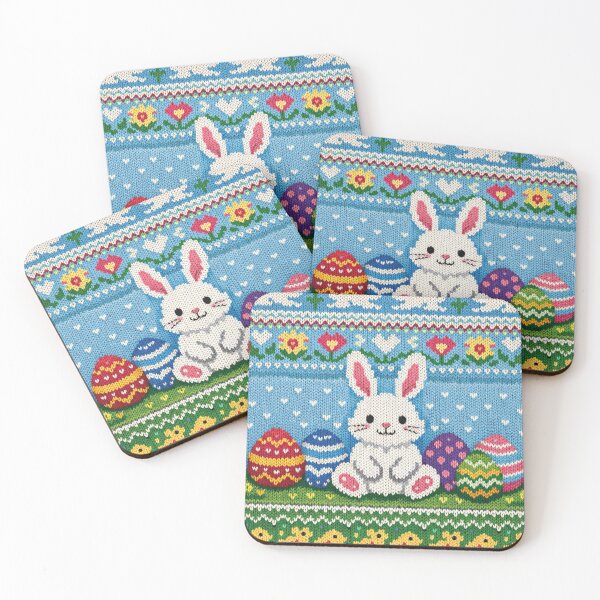 Item preview, Happy Easter, beautiful knitting pattern with a bunny designed and sold by Mauswohn.