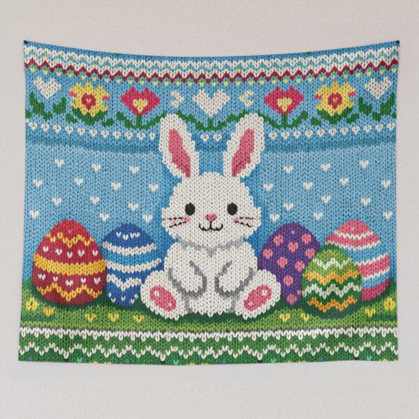 Item preview, Happy Easter, beautiful knitting pattern with a bunny designed and sold by Mauswohn.