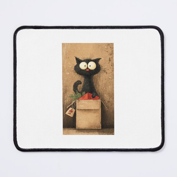 Item preview, black cat with christmas present designed and sold by Angel35.