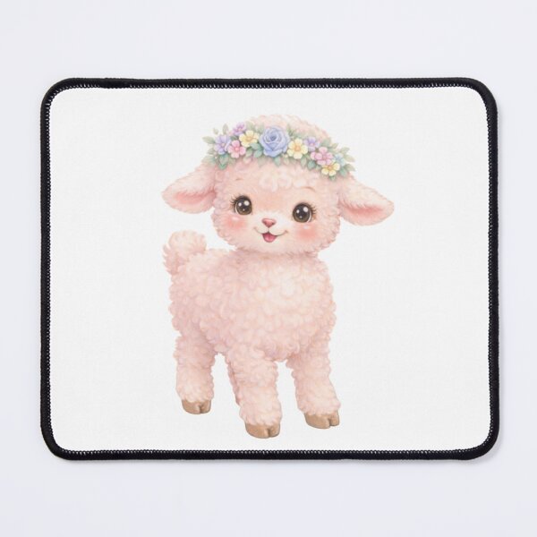 Item preview, Pastel Baby Lamb with Flower Crown – Cute Babycore Nursery Art designed and sold by SirensSageStone.