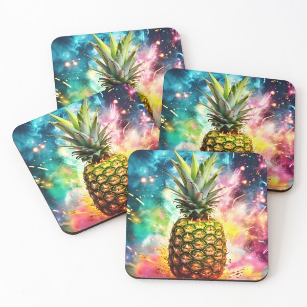 Item preview, Colorful pineapples against an abstract background designed and sold by Mianku | Für das Leben.