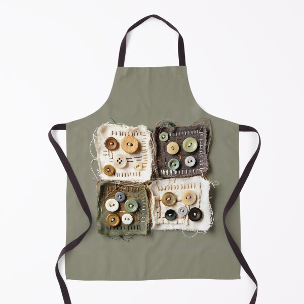 Item preview, Button Patchwork Design with Decorative Stitching and Frayed Textile Texture designed and sold by SplashTastic.
