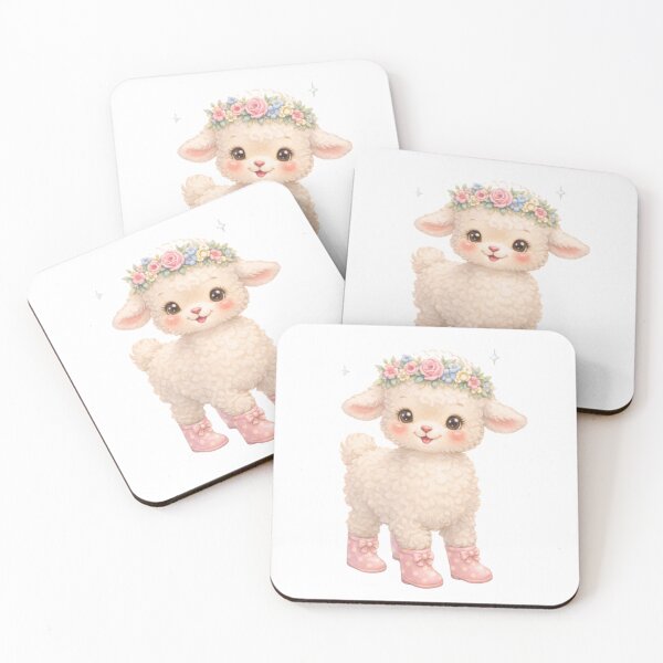 Item preview, Storybook Lamb in Pink Boots – Whimsical Babycore Nursery Illustration designed and sold by SirensSageStone.
