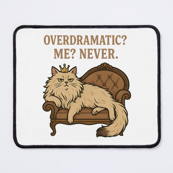 Item preview, Funny Cat – Funny Drama Queen Cat on Sofa Illustration designed and sold by Happy'CLICK'.