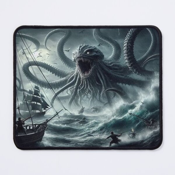 Item preview, Kraken Attacking Ship: Vintage Nautical Sea Monster Art designed and sold by FaresTes.