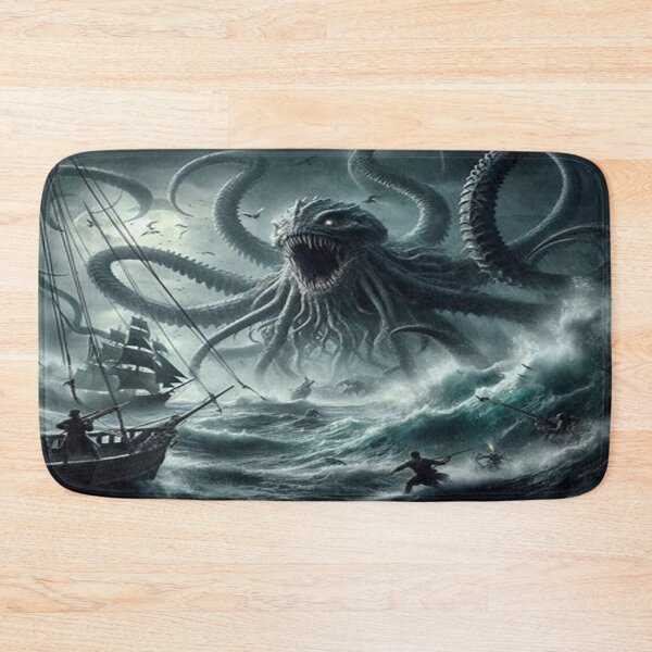 Item preview, Kraken Attacking Ship: Vintage Nautical Sea Monster Art designed and sold by FaresTes.