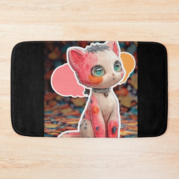 Item preview, Cute Comic Kitten with Speech Bubble Illustration designed and sold by Grafititee.