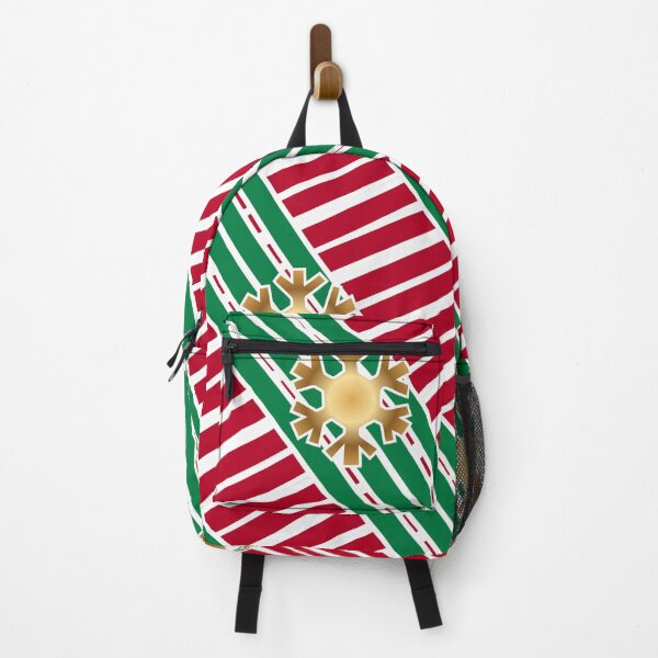 Item preview, Dynamic Golden Snowflakes & Candy Cane Stripes Pattern designed and sold by HopeAndHustle.