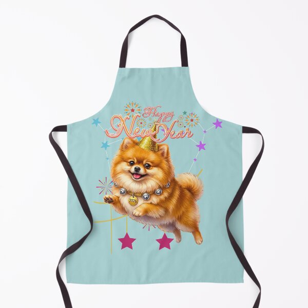 Item preview, Cute Pomeranian Dog Jumping With Bells Collar 2026 | Happy New Year Party designed and sold by E-SarnEdge.