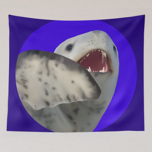 Item preview, Shocked Leopard Seal on blue designed and sold by GivernyKate.