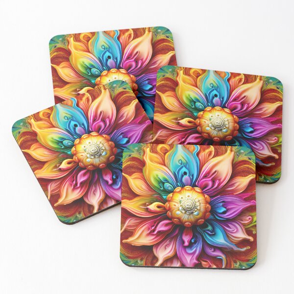 Item preview, Colorful, abstract flower in oil paints designed and sold by Mianku | Für das Leben.