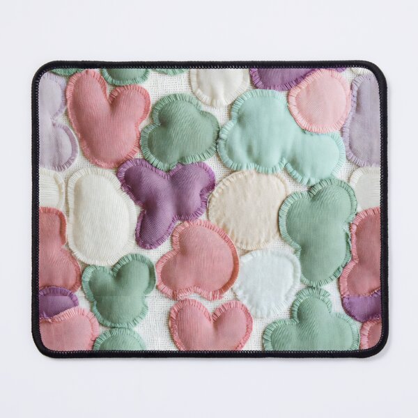 Item preview, Pastel Patchwork Design with Hearts, Clouds, Butterflies and Blanket Stitch Details designed and sold by SplashTastic.