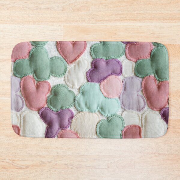 Item preview, Pastel Patchwork Design with Hearts, Clouds, Butterflies and Blanket Stitch Details designed and sold by SplashTastic.