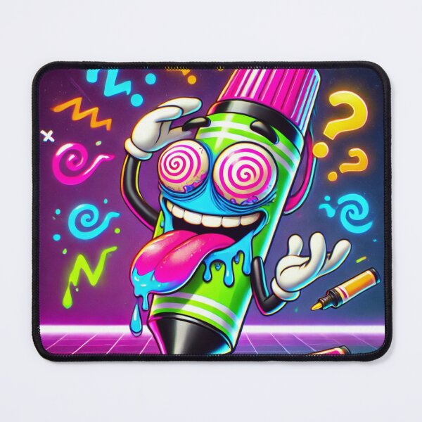 Item preview, Neon Marker Meltdown – Stationery Chaos – Trippy Cartoon designed and sold by ComedyInkFactor.