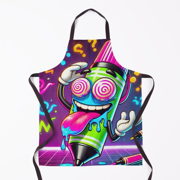 Item preview, Neon Marker Meltdown – Stationery Chaos – Trippy Cartoon designed and sold by ComedyInkFactor.