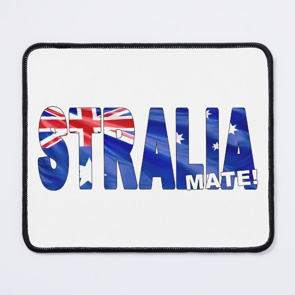 Item preview, STRALIA MATE - Flag Flying in Wind cut to Letters Souvenir Sticker Shirt designed and sold by Adam Gormley.