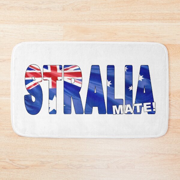 Item preview, STRALIA MATE - Flag Flying in Wind cut to Letters Souvenir Sticker Shirt designed and sold by Adam Gormley.