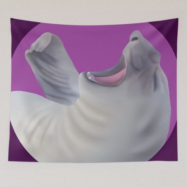 Item preview, Yawning Elephant Seal on Purple designed and sold by GivernyKate.