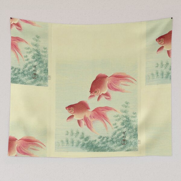Item preview, Two Veil Goldfish by Ohara Koson : Serene Shin Hanga Japanese Poster designed and sold by artofuniverse.