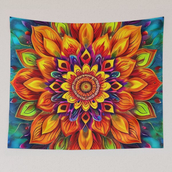 Item preview, Colorful, abstract floral mandala art designed and sold by Mianku | Für das Leben.