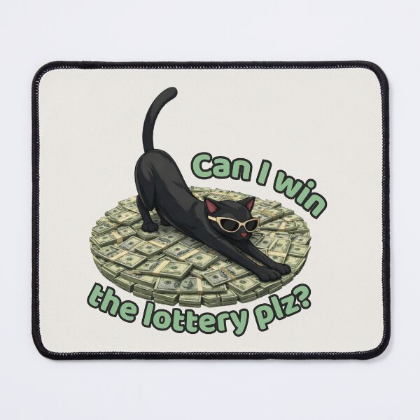 Item preview, Can I Win the Lottery Plz? Funny Black Cat on Money Meme Design designed and sold by MagicMeow1.