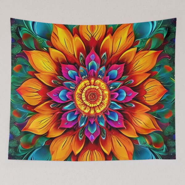 Item preview, Colorful mandala flower in an abstract style designed and sold by Mianku | Für das Leben.