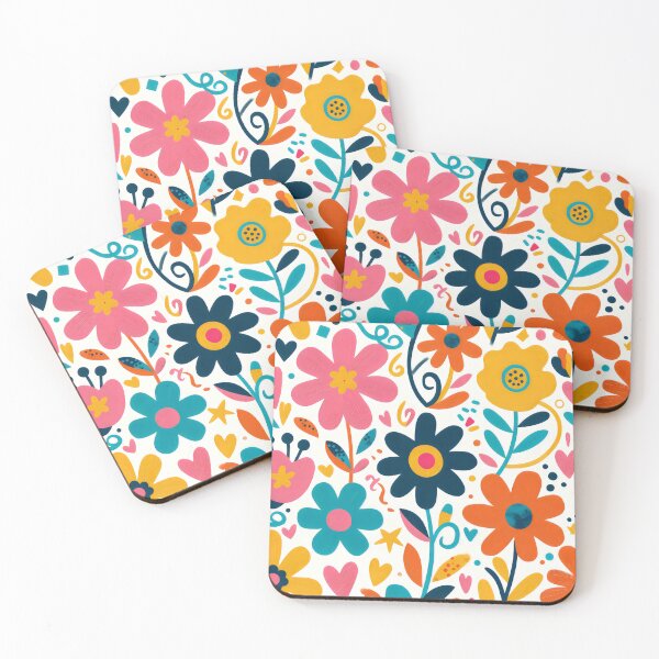 Item preview, Dopamine Style Floral Illustration with Colorful Blooms, Hearts, and Whimsical Decorative Accents designed and sold by SplashTastic.