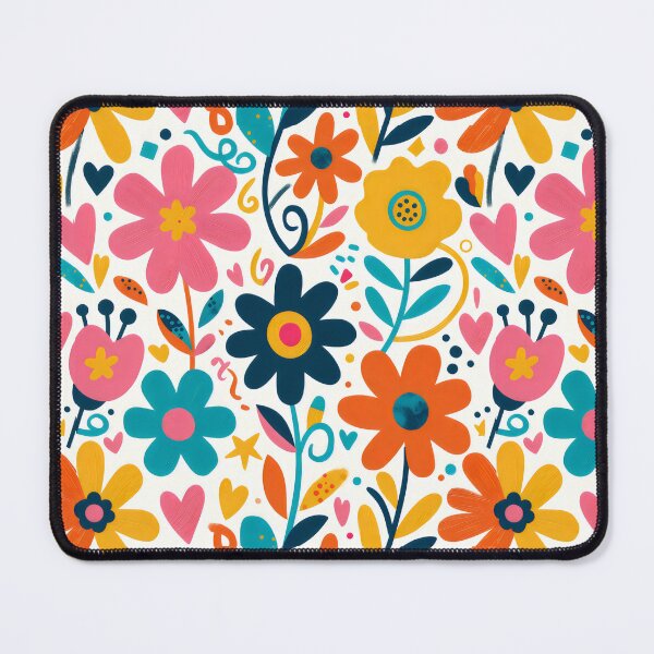 Item preview, Dopamine Style Floral Illustration with Colorful Blooms, Hearts, and Whimsical Decorative Accents designed and sold by SplashTastic.