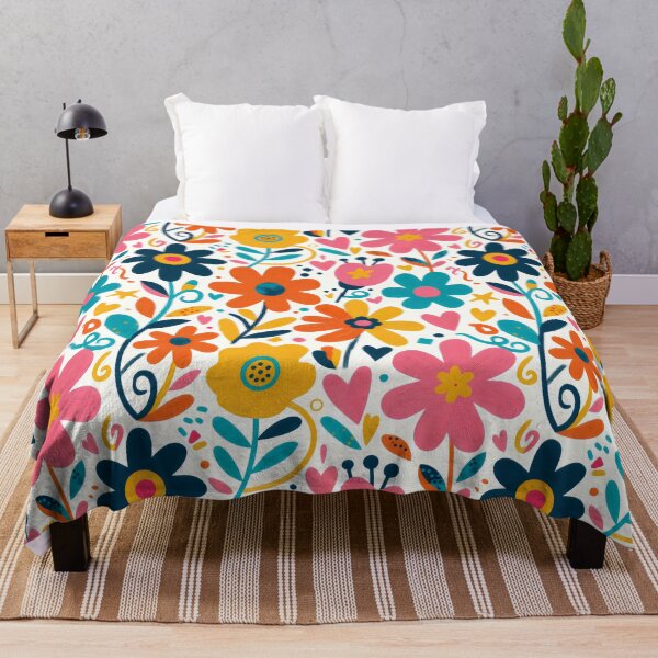 Item preview, Dopamine Style Floral Illustration with Colorful Blooms, Hearts, and Whimsical Decorative Accents designed and sold by SplashTastic.