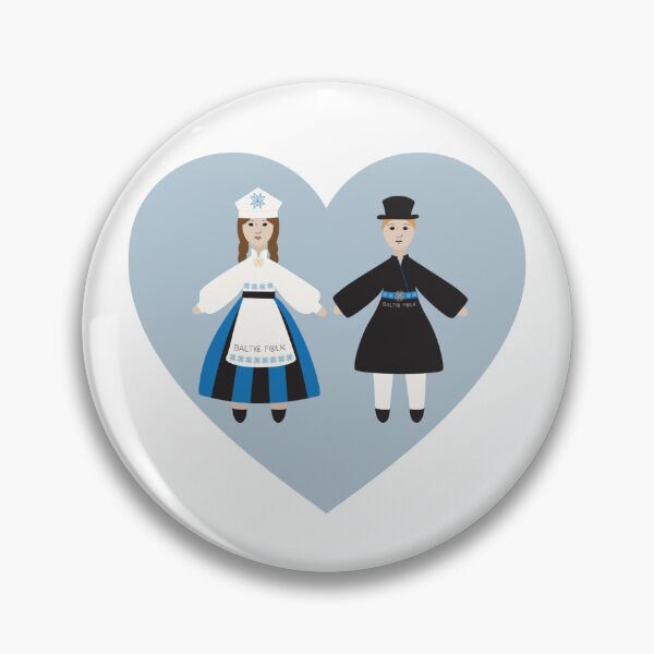 Item preview, Baltic Folk Dolls - on blue heart designed and sold by EmpoweringCr8ive.