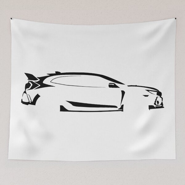 Item preview, Civic Type R FK8 (2018) Minimalist Car Silhouette (Black) designed and sold by FearnCreative.