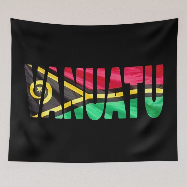 Item preview, VANUATU - Flag Flying in Wind cut to Letters Souvenir Sticker Shirt designed and sold by Adam Gormley.