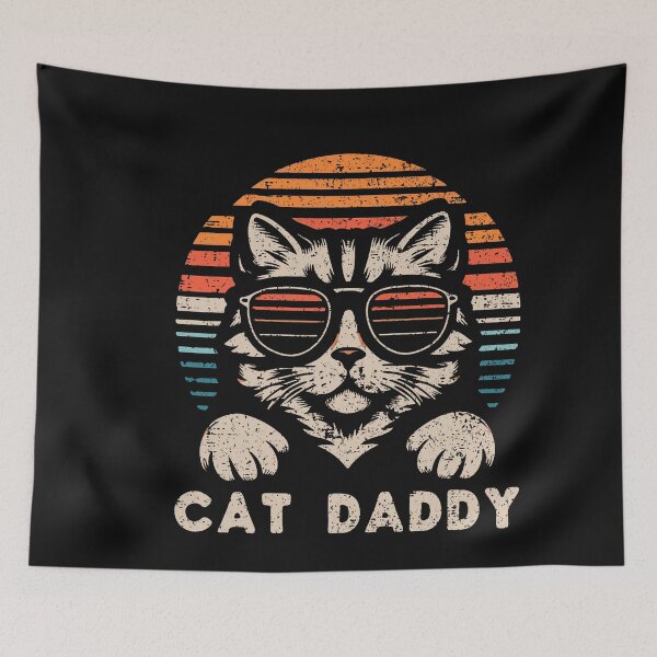 Item preview, Cat Daddy Sunglasses Sunset Retro Fur Dad Papa Kitten Men  designed and sold by ArleneRowe.