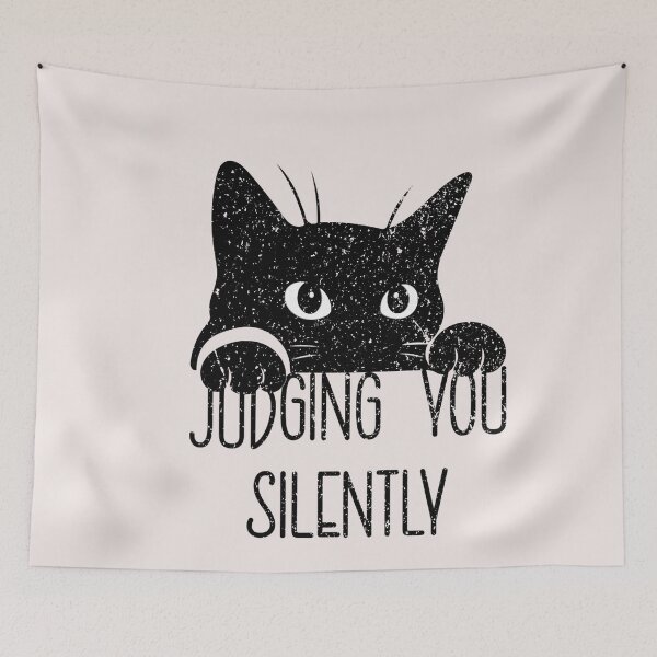 Item preview, Cat Judging You Silently, Funny Black Cat Mom Dad  designed and sold by ArleneRowe.