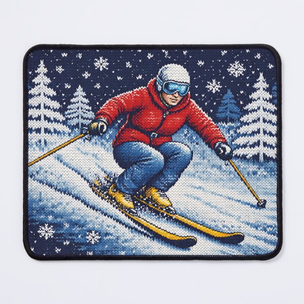 Item preview, cool knitting pattern, skiers in the snow designed and sold by Mauswohn.