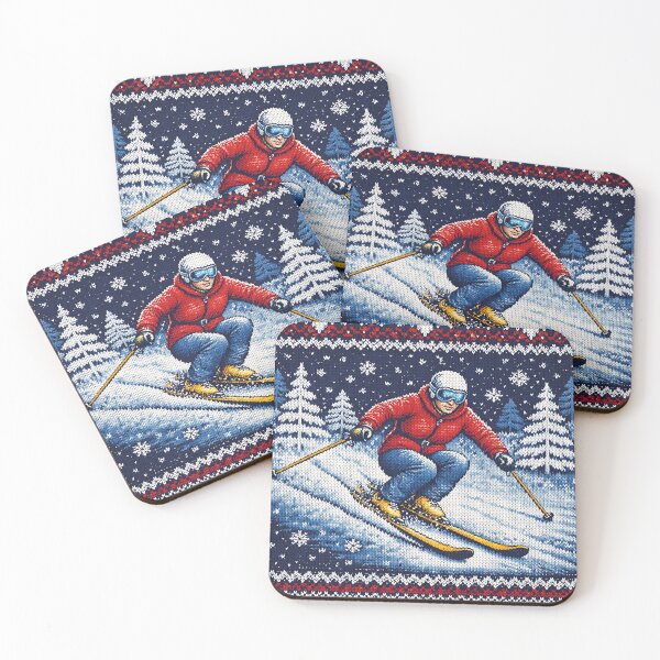 Item preview, cool knitting pattern, skiers in the snow designed and sold by Mauswohn.