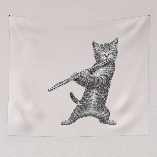 Item preview, Cat Playing Flute Funny Gifts For Cat Lover Cat Mom Cat Dad  designed and sold by ArleneRowe.