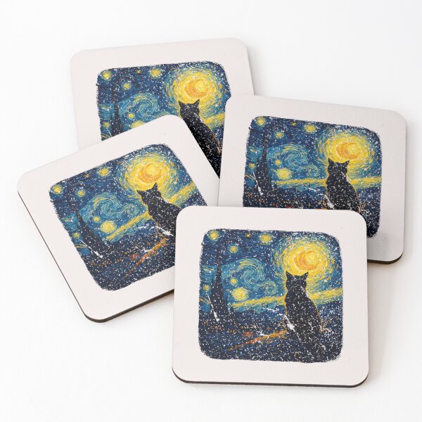 Item preview, Cat Starry Funny Night Cat Lover Van Gogh Cat Mom Cat Dad  designed and sold by ArleneRowe.