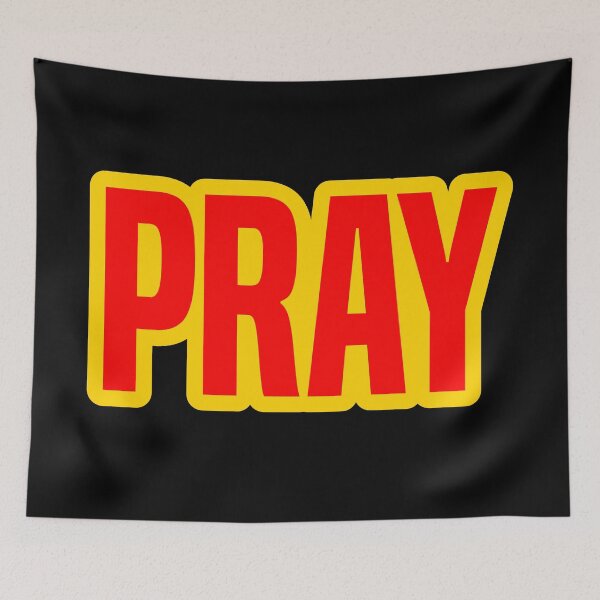 Item preview, Pray, Yellow Outline Bold designed and sold by Memes N Lore .
