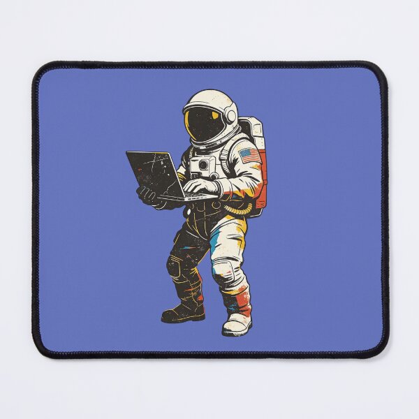 Item preview, Vintage Astronaut Coding Laptop Print - Retro Space Digital Nomad Distressed Art designed and sold by Cherrydora.