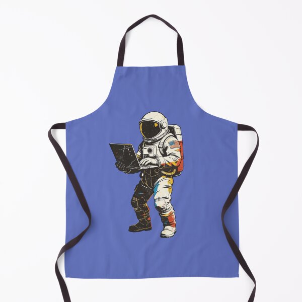 Item preview, Vintage Astronaut Coding Laptop Print - Retro Space Digital Nomad Distressed Art designed and sold by Cherrydora.