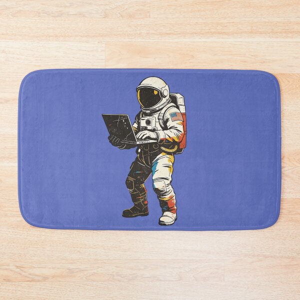 Item preview, Vintage Astronaut Coding Laptop Print - Retro Space Digital Nomad Distressed Art designed and sold by Cherrydora.