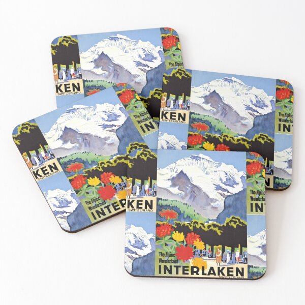 Item preview, Vintage Interlaken Travel Poster | The Alpine Wonderland Art Print | Swiss Alps Adventure Wall Decor | Bold & Vibrant Colors designed and sold by artofuniverse.