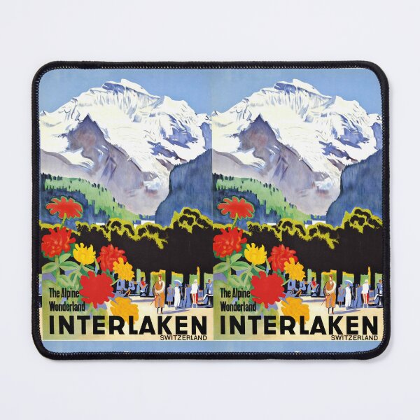 Item preview, Vintage Interlaken Travel Poster | The Alpine Wonderland Art Print | Swiss Alps Adventure Wall Decor | Bold & Vibrant Colors designed and sold by artofuniverse.