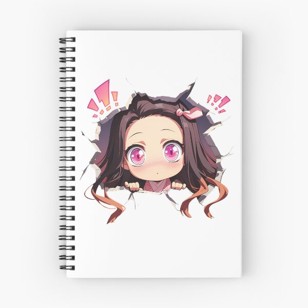 Item preview, Nezuko Kamado Demon Slayer Anime Cute Chibi Peeking Pink Eyes designed and sold by TorbenKuhano.