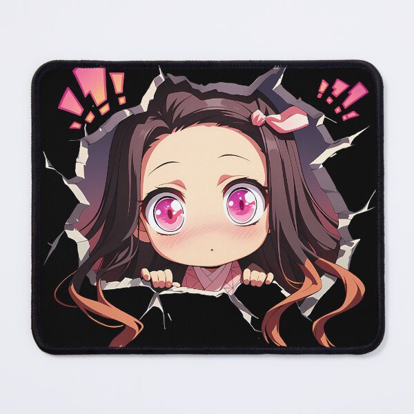 Item preview, Nezuko Kamado Demon Slayer Anime Cute Chibi Peeking Pink Eyes designed and sold by TorbenKuhano.