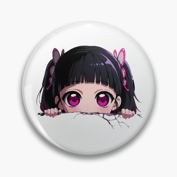 Item preview, Kanao Tsuyuri Demon Slayer Anime Gentle Chibi Peeking Pink Eyes designed and sold by TorbenKuhano.