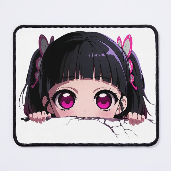 Item preview, Kanao Tsuyuri Demon Slayer Anime Gentle Chibi Peeking Pink Eyes designed and sold by TorbenKuhano.