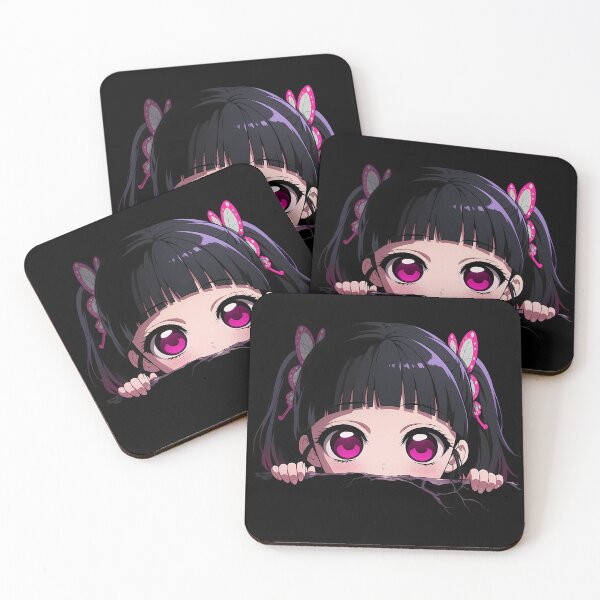 Item preview, Kanao Tsuyuri Demon Slayer Anime Gentle Chibi Peeking Pink Eyes designed and sold by TorbenKuhano.